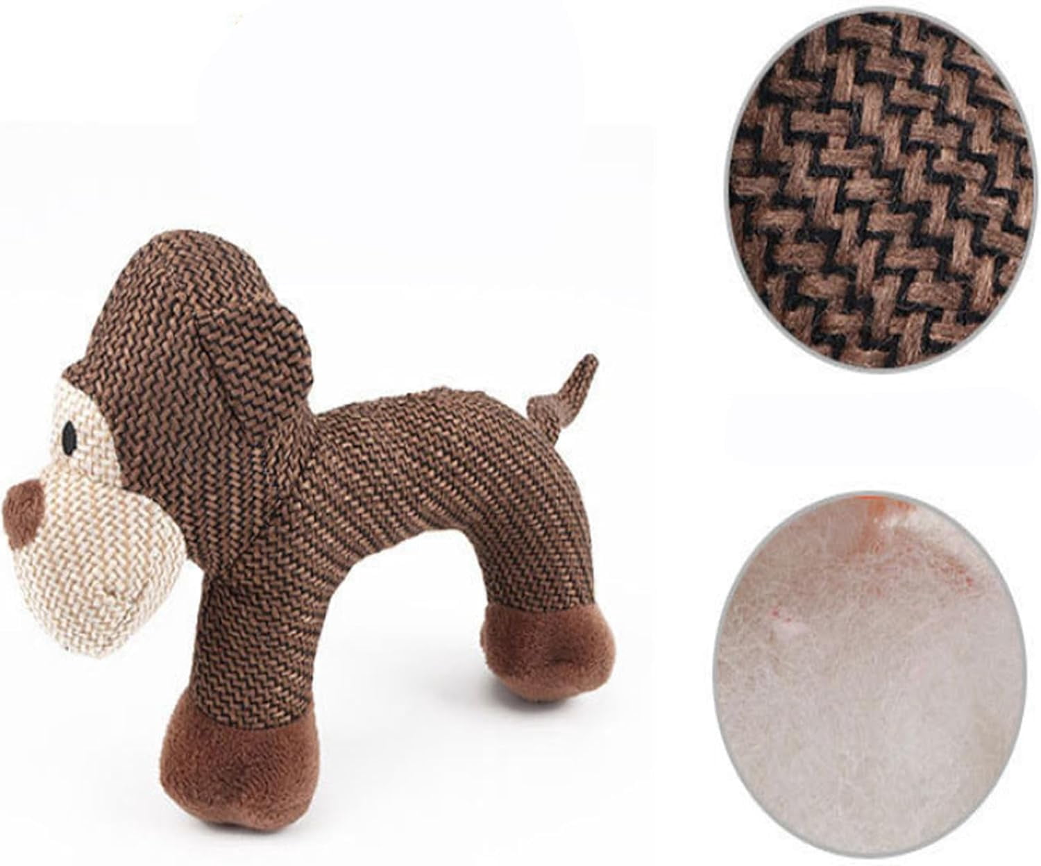 Squeaky Linen Dog Toy (2-Pack, Elephant) - Durable Indestructible Chew Toy for Small & Medium Dogs, Linen Fabric Animal with Squeaker for Interactive Play-dh