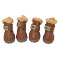 thumbnail image 2 of Winsoon Botas Para Perros Australia, Zapatos Antideslizantes Para Mascotas, Zapatillas De Invierno Cálidas Y Antideslizantes, Protectores De Patas, Juego De 4 Piezas (Tamaño 6, Marrón Claro), 2 of 5