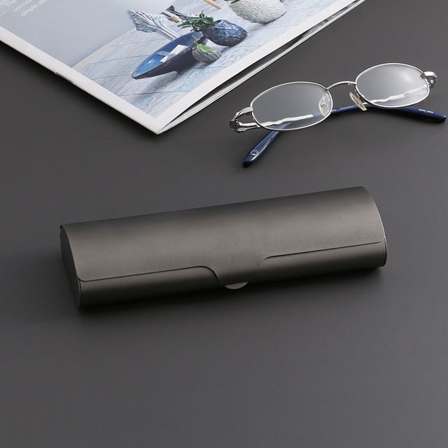 Estuche para gafas de metal ligero, pequeño y portátil, estuche para gafas de aleación de aluminio esmerilado
