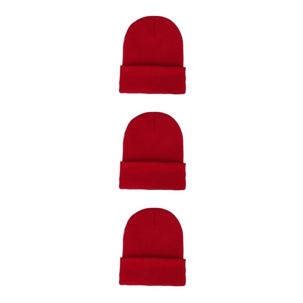 Qarigey Beanie Hats Gorros de punto Skullcap Accesorios para el cabello para deportes al aire libre Rojo Type1 NO1