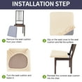 thumbnail image 3 of 4 Pack Beige Seat Covers for Dining Chairs,Removable Washable Anti-Dust Kitchen Chair Slipcovers,Stretch Upholstered Office Chair Seat Cushion Slipcovers Protectors, 3 of 7