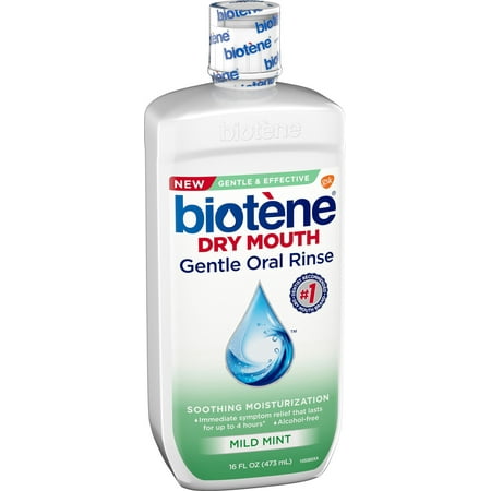 Biotene Dry Mouth Gentle Oral Rinse, Mild Mint 16 oz (Pack of 4)