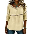 thumbnail image 4 of Womens Floral Babydoll Tops，Embroidered Tops Boho Floral Tops Loose Fit Tunic Top Crewneck Short Sleeve Shirts 3/4 Puff Sleeve Pleated Blouse Floral Blouses For Women Peplum Tops For Women S, 4 of 9