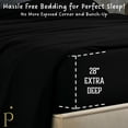 thumbnail image 4 of PRATYUX Split Head Queen Sheet Set - 1000-Thread Count 100% Organic Cotton - 4-PC Set - 12" Deep Pockets - 28" Split, Black Solid, 4 of 7