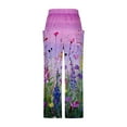 thumbnail image 5 of HUPOM Palazzo Pants For Women Cargo Pants Carpenter Mid Waist Rise Full Flare-Leg Hot Pink 2XL, 5 of 5
