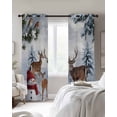 thumbnail image 2 of Christmas Snowman Blackout Curtains for Bedroom, Thermal Insulated Window Treatment, Xmas Deer Winter Birds Snows Pine Tree Grommet Top Blackout Draperies and Drapes for Basement 27.5"x39" 2 Panels, 2 of 8