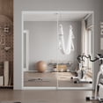 thumbnail image 2 of 72" x 80" H Aluminum Frame 1 Lite Tempered Mirrored Sliding Closet Doors with Installation Hardware Kit, 2 of 8