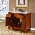 thumbnail image 3 of Silkroad Exclusive  Natural Stone Countertop Lavatory Single Sink Cabinet Vanity (42-inch), 3 of 5