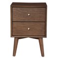 thumbnail image 1 of Alpine Furniture Flynn Mid Century Modern 2 Drawer Nightstand, Walnut, 1 of 3