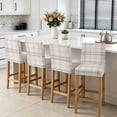thumbnail image 3 of Brown Beige Plaid Bar Stool Covers - Stretch Dining Chair Covers Set of 2, Farmhouse Checkered Buffalo Bar Chair Cover Removable Counter Stool Pub Chairs Slipcovers Protectors for Kitchen/Cafe, 3 of 9