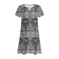thumbnail image 5 of Gray Ladies Brunch Ruffle Dresses for Juniors Spandex Midi Knee Length Cutout Eyelet Summer Fall 2025 Clothes Fashion L, 5 of 5