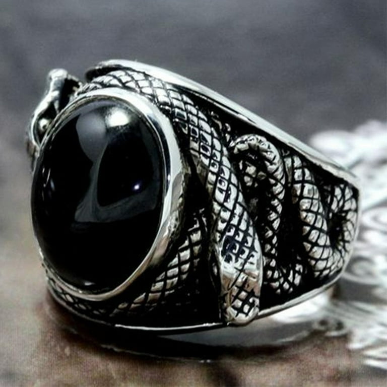 Black color stone ring deals