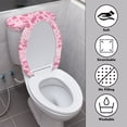 thumbnail image 3 of HELLHERO Owl Heart Stretch Soft Toilet Seat Cover Set, Polyester Fabric, Washable Bathroom Toilet Lid Cover Set, Elastic Edge, Machine Washable, 3 of 8