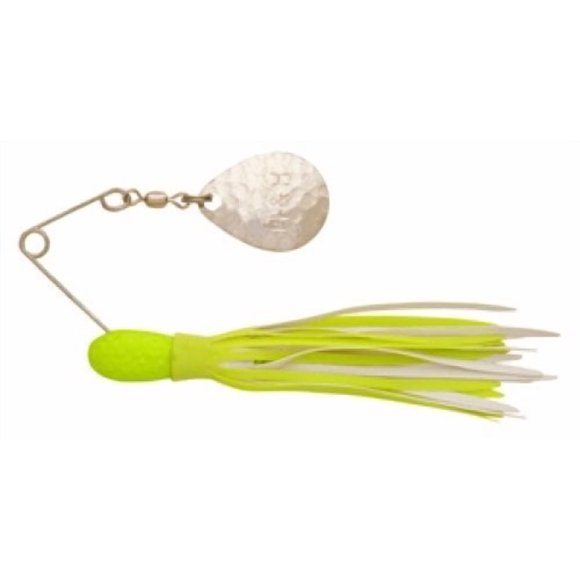 H&H Willow Double Spinner 3/8 (6cd) Chartreuse/White