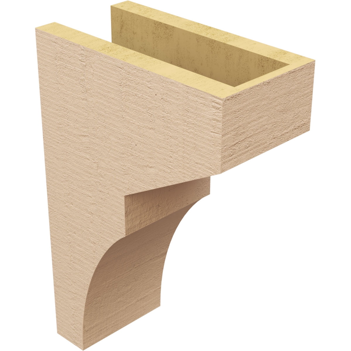 5"W x 10"D x 15"H Classic Monterey Rough Cedar Woodgrain TimberThane Corbel, Primed Tan