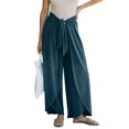 thumbnail image 4 of Txlixc Pantalones de cintura media para mujer, pantalones de pierna ancha divididos de color sólido, pantalones largos con cinturón ajustable Txlixc Moda, 4 of 6
