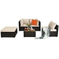 thumbnail image 1 of Patiojoy 5-Piece Outdoor Patio Sectional Rattan Wicker Conversation Sofa Set with Yellowish Cushions, 1 of 5