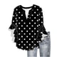 thumbnail image 2 of Tejiojio Women's Casual Printed Top Lace Trim V-Neck 3/4 Sleeves Button Down Fashionable Daily Wear, 2 of 6