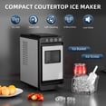 thumbnail image 6 of Auseo Countertop Ice Maker Portable, 26 lbs/Day, 8Pcs in 6Mins, Auto-Cleaning, Ice Machine with Ice Scoop, for Home/Office/Party, Silver, 6 of 8