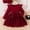 F-347Red, variant on ZHOGXU Big Kids Girls Dress Long Sleeve Round Neck Butterfly Design Mesh Comfortable Stylish Dresses For Party And Daily Wear Pink 2-3 Years