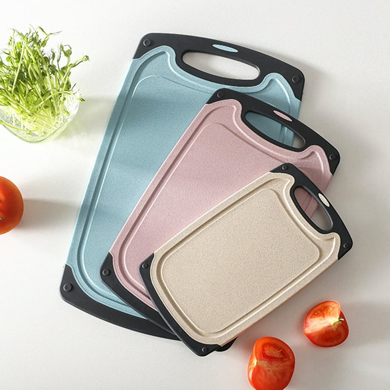 Nonslip Plastic Cutting Board Food Fruit Chopping Block Mat Kitchen Cook  Supply With Hanging Hole Light Pink