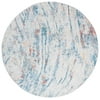 SAFAVIEH Tulum Fredrick Abstract Area Rug, 6'7" x 6'7" Round, Ivory/Dark Blue