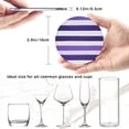 thumbnail image 5 of 6 Pce Leather Coasters 3.9in With Coasters Storage Box Antifouling And Antiscalding For Dining Room Kitchen Office Bedroom Living Room Violet Stripe_1, 5 of 8