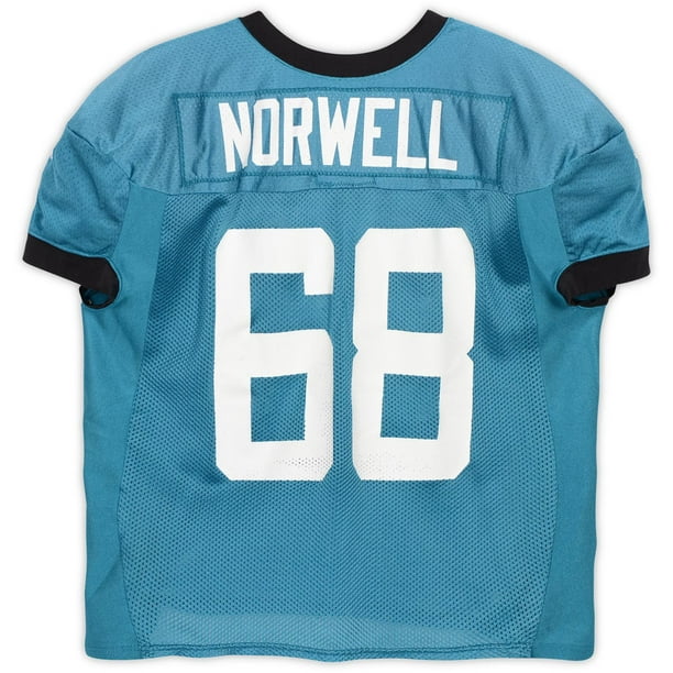 Andrew Norwell Jacksonville Jaguars Practice-Used #68 Teal ...