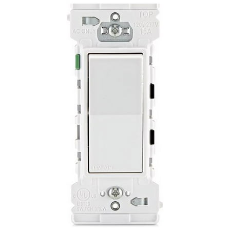 Leviton Decora Edge Single Pole Switch WHT 15A 1PLE, Each