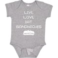 thumbnail image 3 of Inktastic Live Love Sandwiches Boys or Girls Baby Bodysuit, 3 of 5