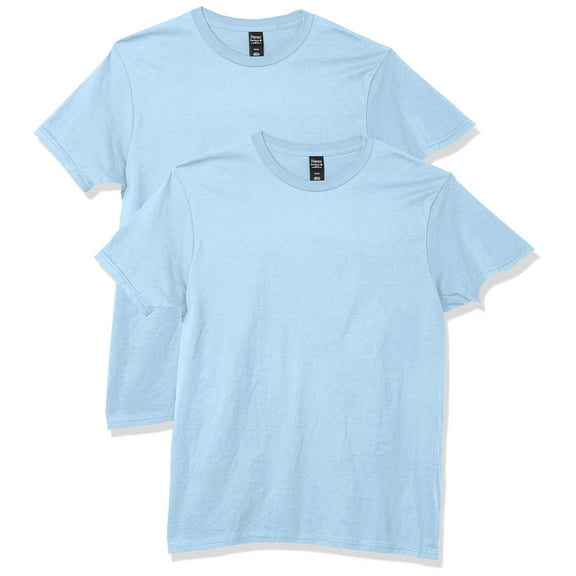 Hanes Men's Nano Premium Cotton T-Shirt Pack of 2, Light Blue, Small