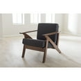 thumbnail image 6 of Baxton Studio Cayla Mid-Century Modern Grey Fabric and "Walnut" Brown Wood Living Room 1-Seater Lounge Chair, 6 of 6