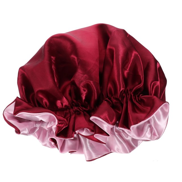 Bonnet de Bain en Satin Bonnet de Sommeil Soyeux Réglable Double Couche de Bonnet de Nuit