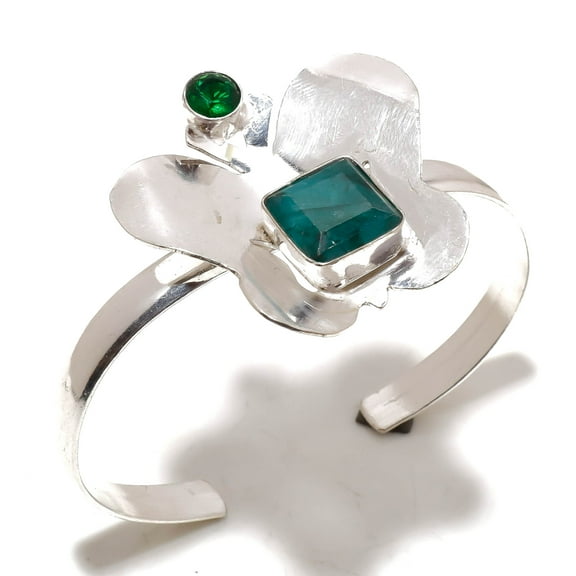 Sakota Mines Emerald Diopside Gemstone Adjustable Bangle Handmade Jewelry BR 214