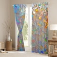 thumbnail image 3 of Erosebridal Teens Colored Ice Glitter Print Black Out Curtains,Colorful Rainbow Glass Mosaic Print Curtains Pack of 2 (42x63 Each) For Boys Girls, 3 of 6