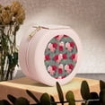 thumbnail image 6 of Fuzoiu Rose Flowers Print Portable Jewelry Box,Round Mini Leather Travel Jewelry Case,Small Travel Jewelry Organizer,Jewelry Holder for Ring Necklace Earring for Women Girls-Pink, 6 of 7