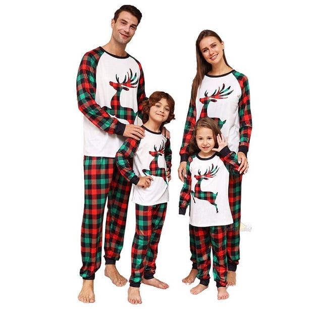 Conjunto de pijamas navideños a juego para la familia, ropa de dormir clásica con estampado de alce para adultos, niños, padre y madre, 2023