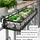 thumbnail image 3 of PEALOV - Maceta colgante para balcón, estante para plantas de balcón de hierro, estante para flores de metal para balcón, soporte para macetas para balcón, soporte para flores, para oficina, hogar, hotel Ormromra WMJ-0120, 3 of 8