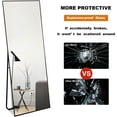thumbnail image 4 of ZXNYH Full Length Mirror, 55"x20" Full Body Mirror with Stand Floor Mirror Full Length Standing Mirror Wall-Mounted Mirror Hanging or Leaning Against Wall Aluminum Alloy Thin Frame (White), 4 of 7