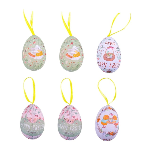 Adornos colgantes de huevos de Pascua BLESIY 6 piezas decoración colgante Estilo B