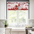thumbnail image 2 of Valentine''s Day Kitchen Valances Curtains for Windows, Red Day Gnome Gift Romantic Rose Valance Rod Pocket Window Curtain, Bathroom Basement Farmhouse Small Window Treatment Curtains 54"W x 18"L, 2 of 6