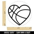 thumbnail image 2 of Heart Shaped Basketball Sports Self-Inking Rubber Stamp Ink Stamper - Fuchsia Ink - Mini 1/2 Inch, 2 of 7