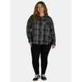 thumbnail image 2 of Terra & Sky Women's Plus Plaid Button-Down Shirt, Sizes 0X-5X, 2 of 5