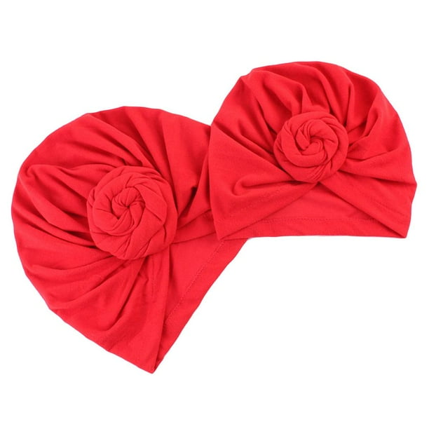 Gorro para madre y bebé, de algodón, para quimioterapia, yoga y deportes. rojo