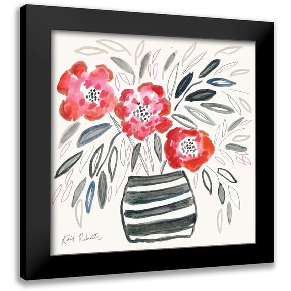 Roberts, Kait 12x12 Black Modern Framed Museum Art Print Titled - Flowers for Darcy