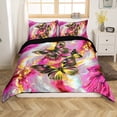 thumbnail image 2 of Ensemble de Housse de Couette Marbre Violet Ensemble de Literie Papillon Rouge Double, Housse de Couette Marbrure Dorée Art Fluide à l'Encre Ombré Abstrait Ensemble de Lit, Déco de Chambre Rustique Animal Papillons Oniriques Esthétique (Sans Couette), 2 of 5