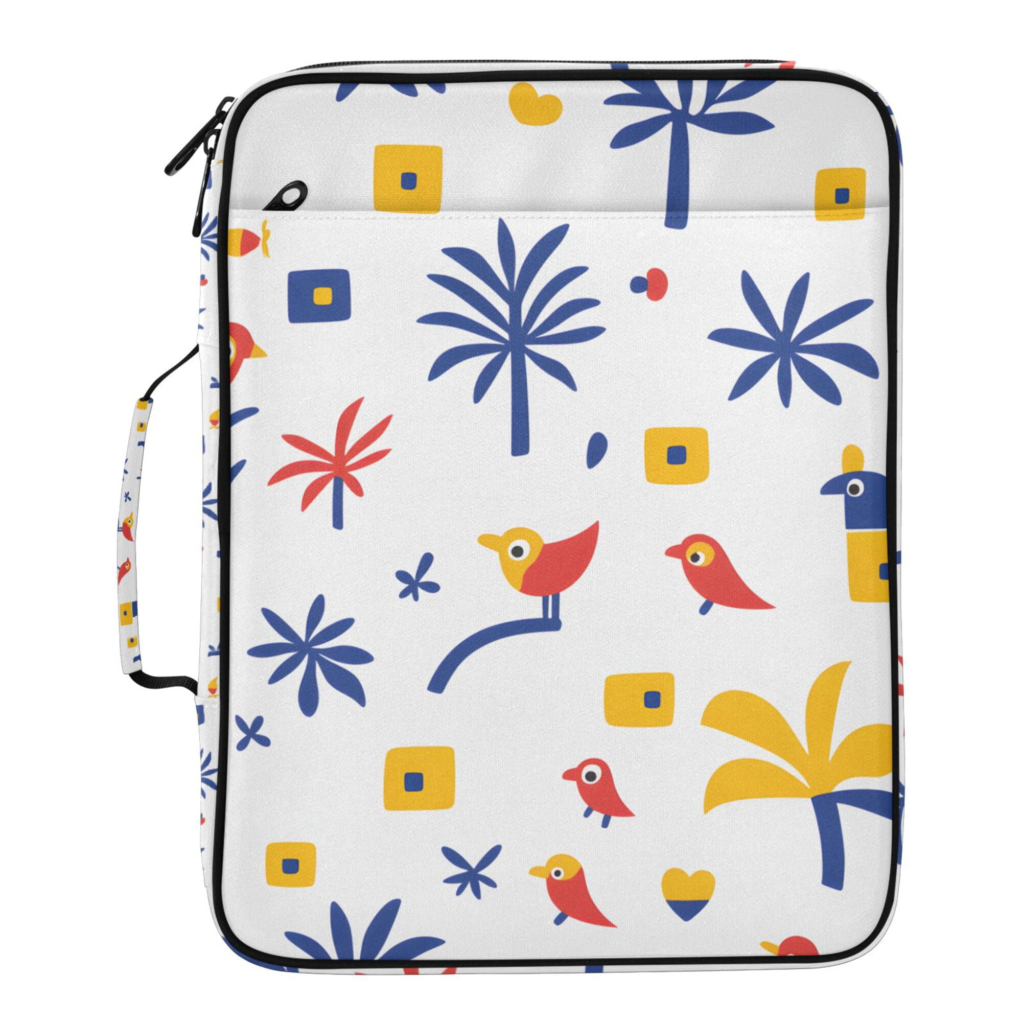 FORMRS Accordion File Folder A4 Size 7-Pocket Expanding Document Organizer Bag with 3 Ring Binder, Tropical Rhythm