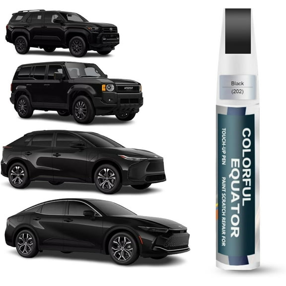 Car Touch Up Paint(Black(202)) for Toyota, Car Paint Scratch Repair Kit, Quick & Easy Solution to Repair, 2 in 1 Scratch Remover Pen with Color-Matched
