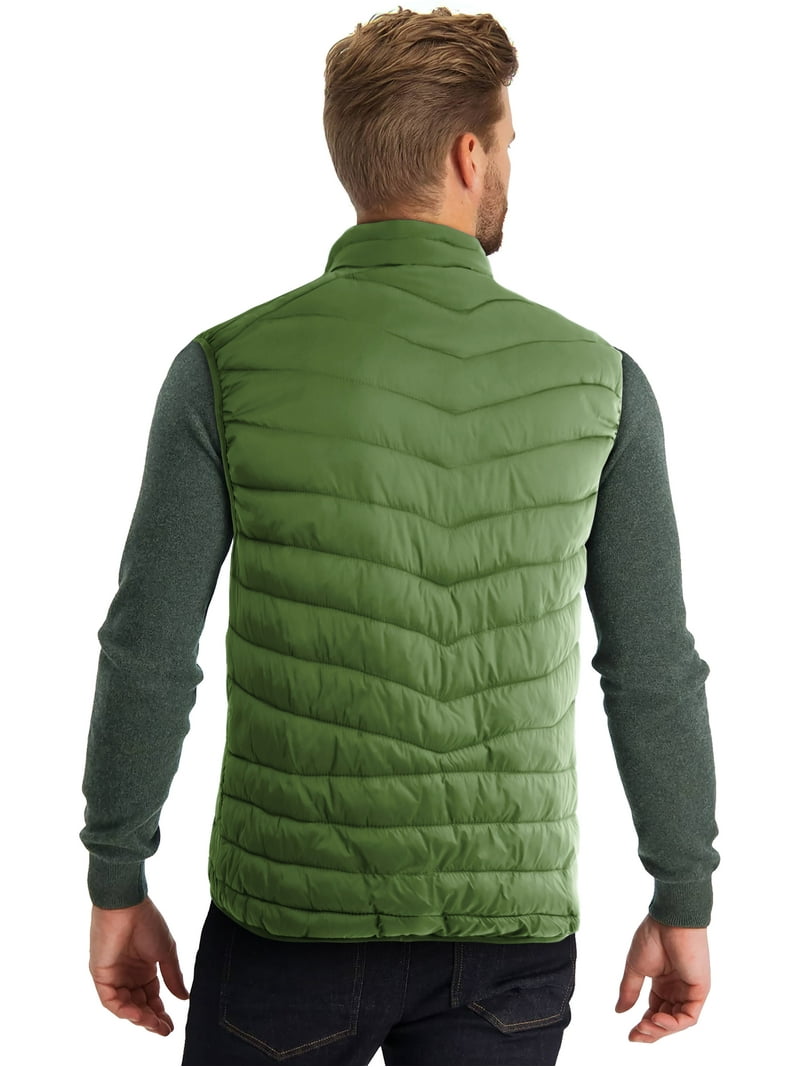 Hat and Beyond Mens Sleeveless Classic Solid Zip Puffer Ultra