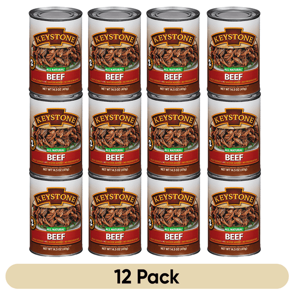 (12 Pack) Keystone All Natural Beef 14.5 oz Can ✅ Emergency Survival Food For Camping Hiking and Backpacking Ready to Eat- Pack of 12 Cans ✅